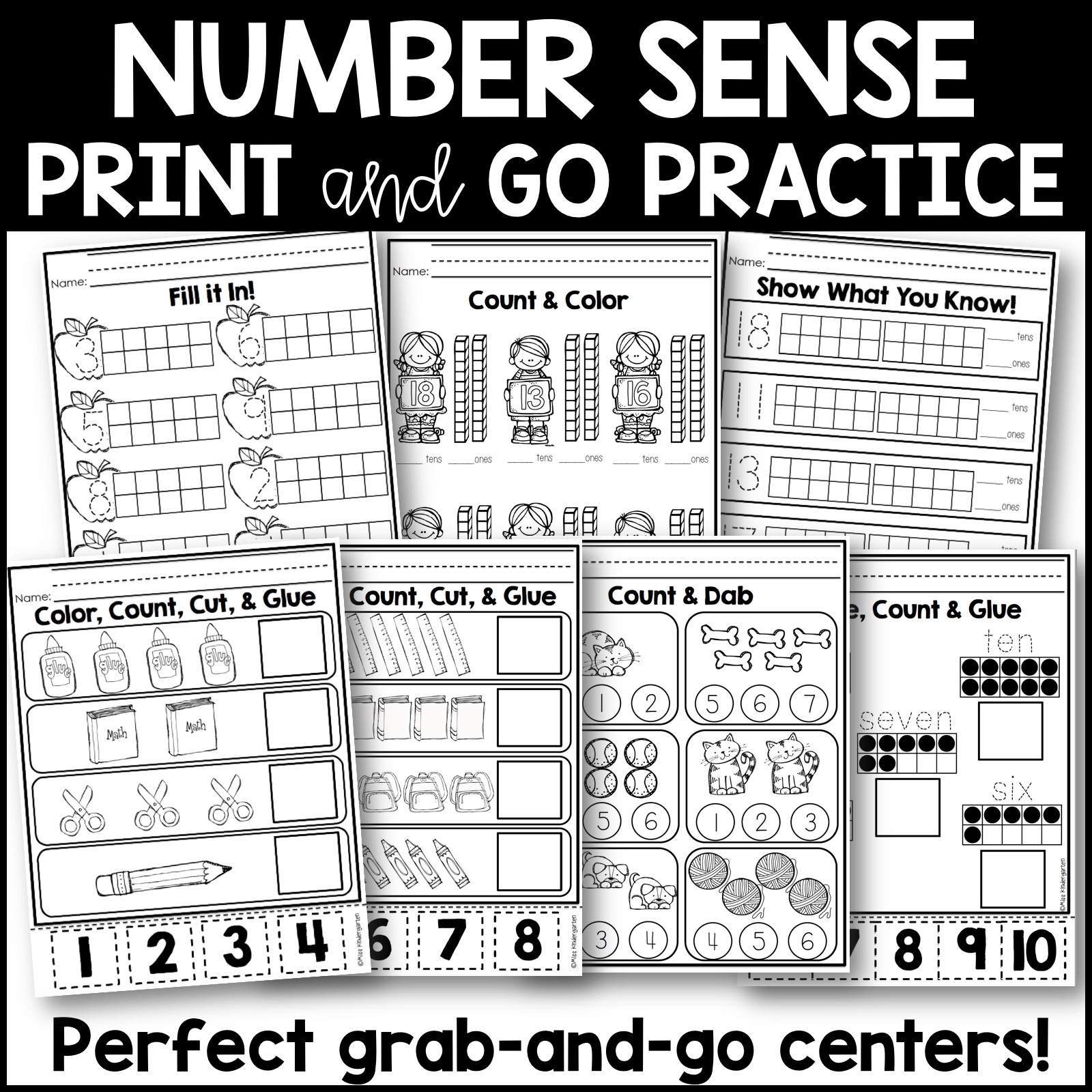Kindergarten Math Number Sense Worksheets Miss Kindergarten