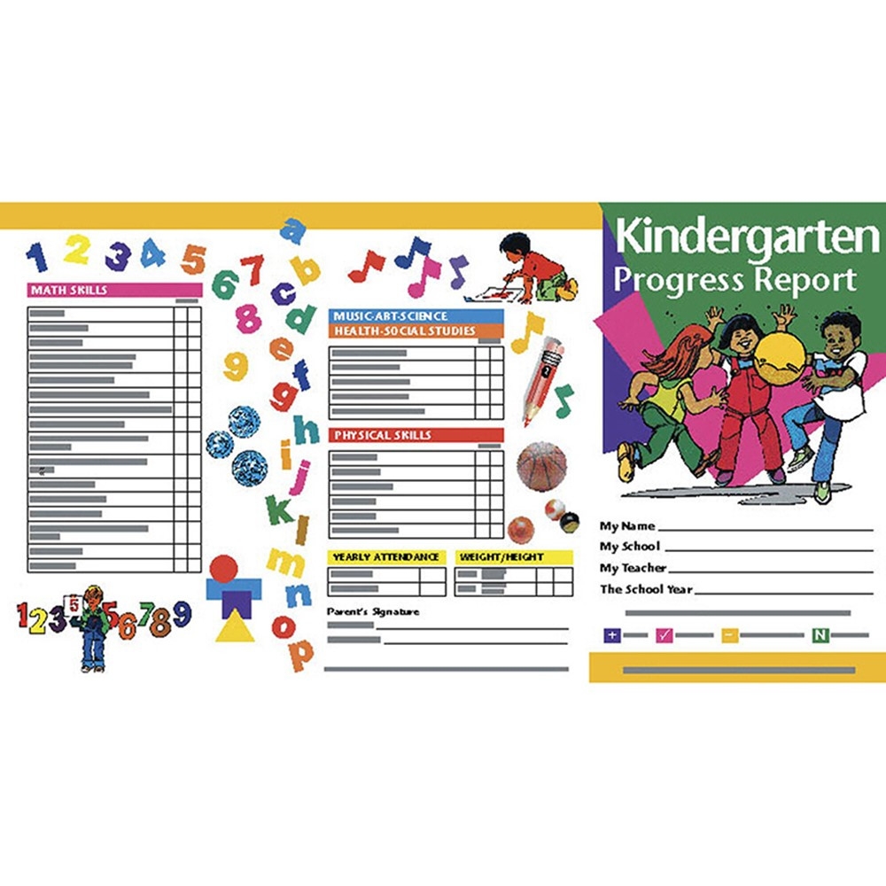 Kindergarten Progress Report Cards 10 pkg H PRC3 Flipside Progress Notices
