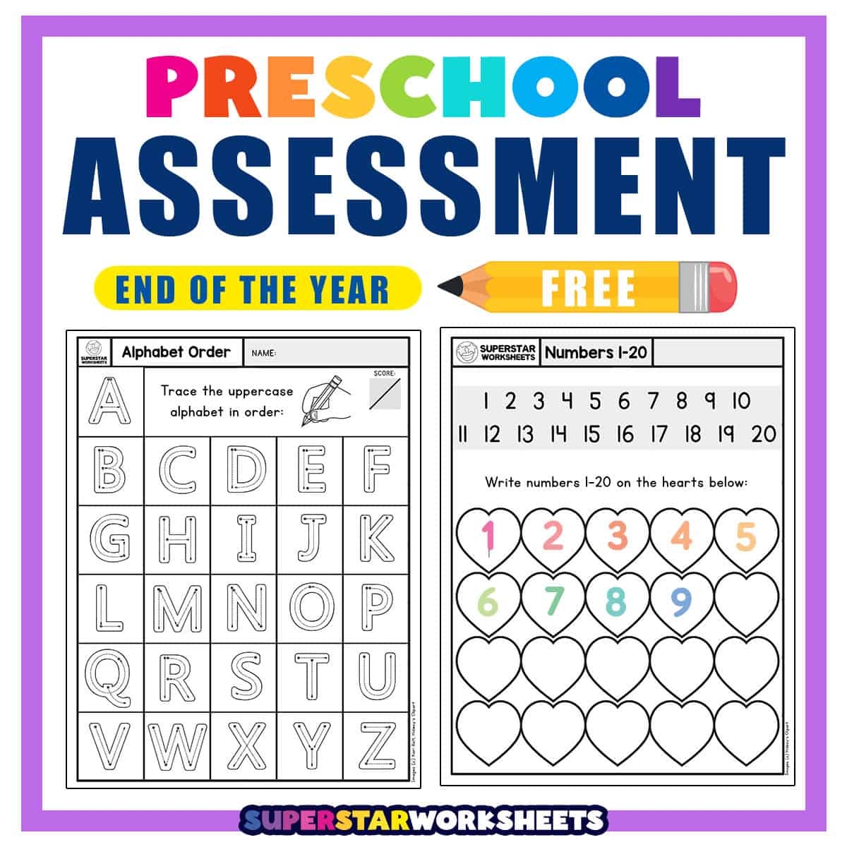 Preschool Assessment Superstar Worksheets
